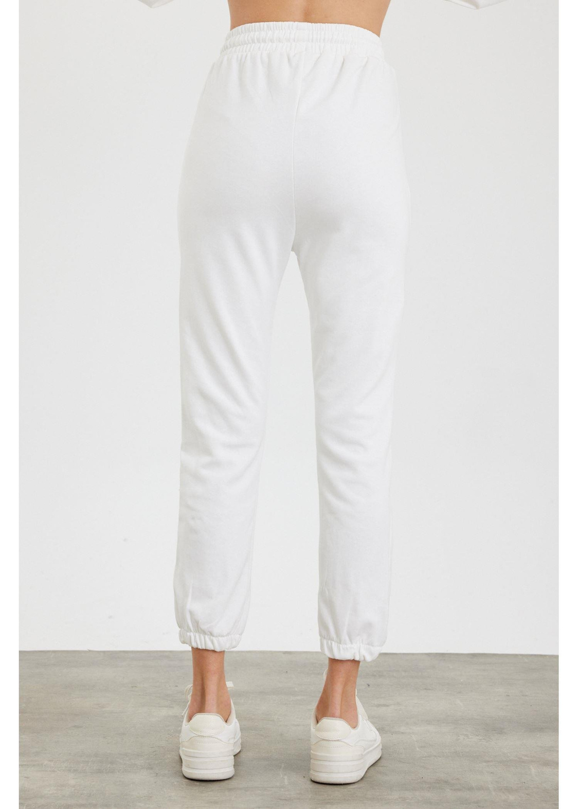 Üç İplik Eşofman Altı-Ekru