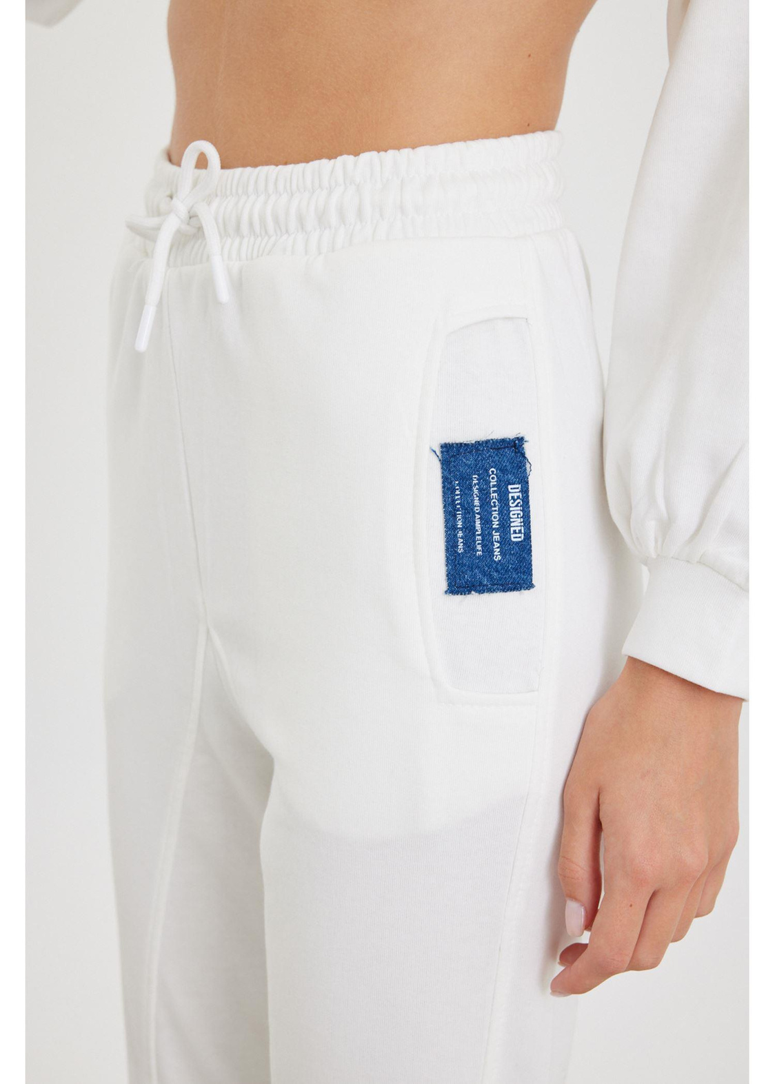 Üç İplik Eşofman Altı-Ekru