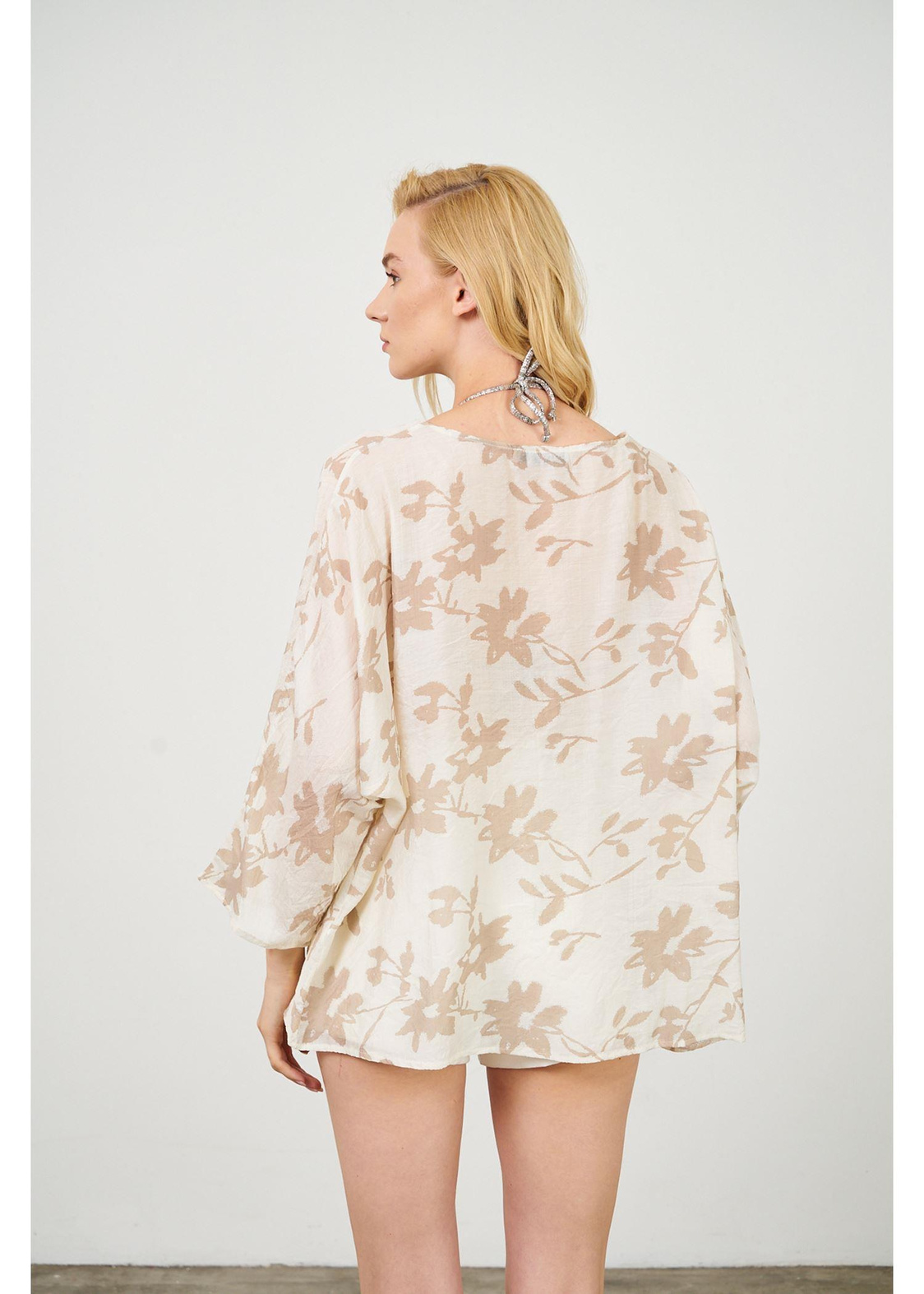 Yaprak Desen Kimono-Vizon