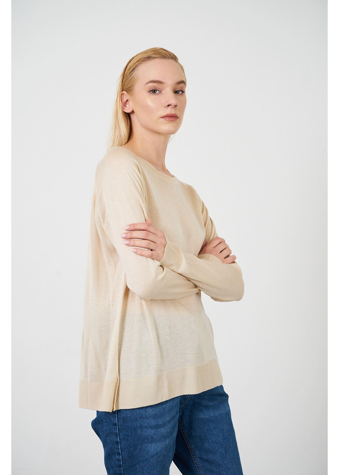 Yumuşak Basic Triko-Bej