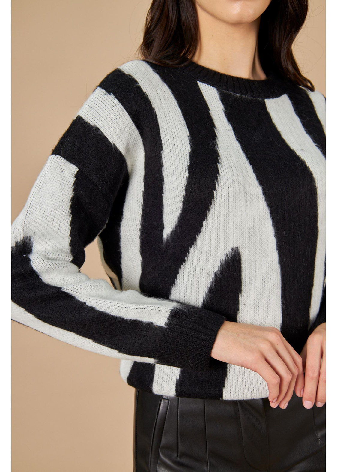 Zebra Desenli Kazak