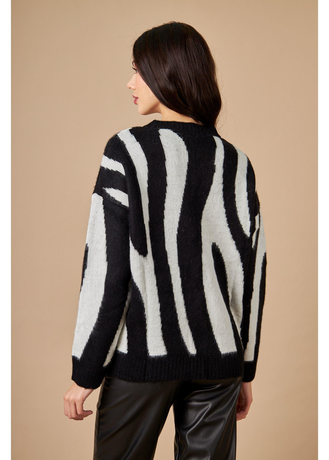 Zebra Desenli Kazak