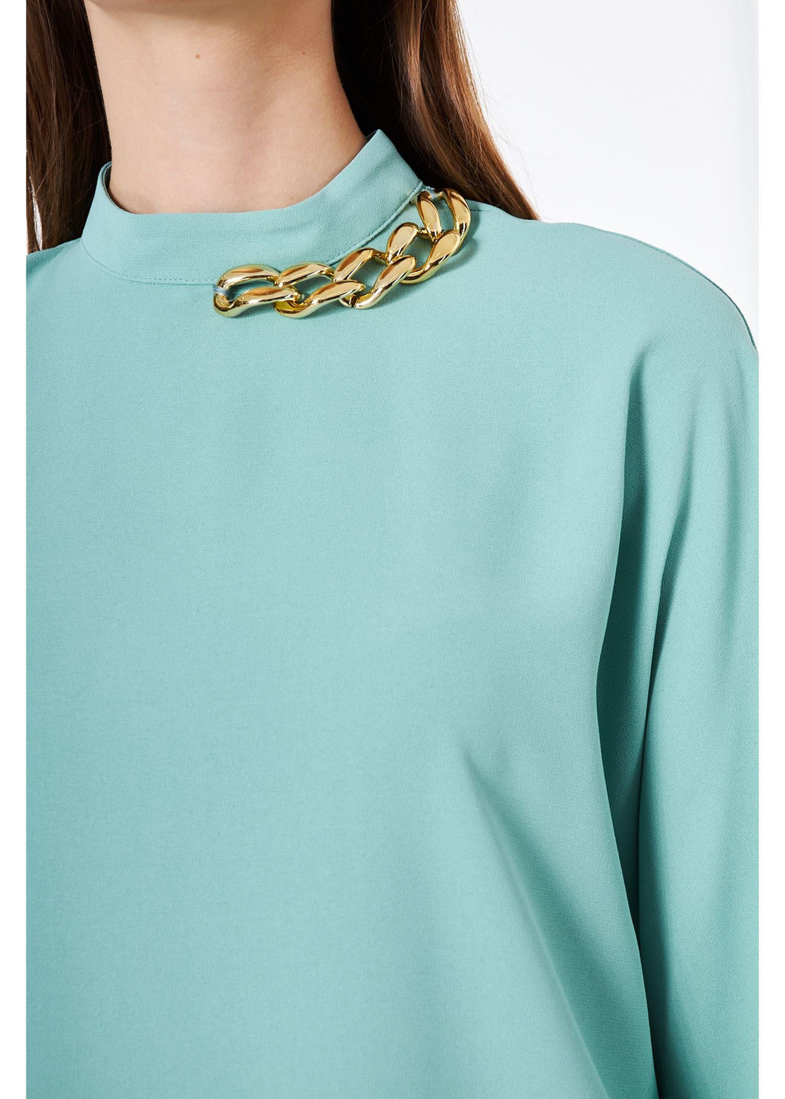 Zincir Detaylı Tunik-Mint