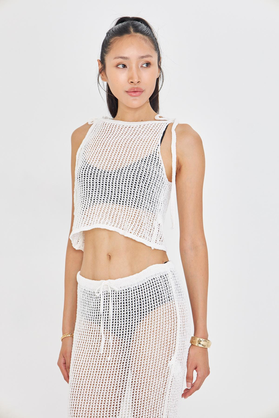 Ajurlu Askılı Bluz