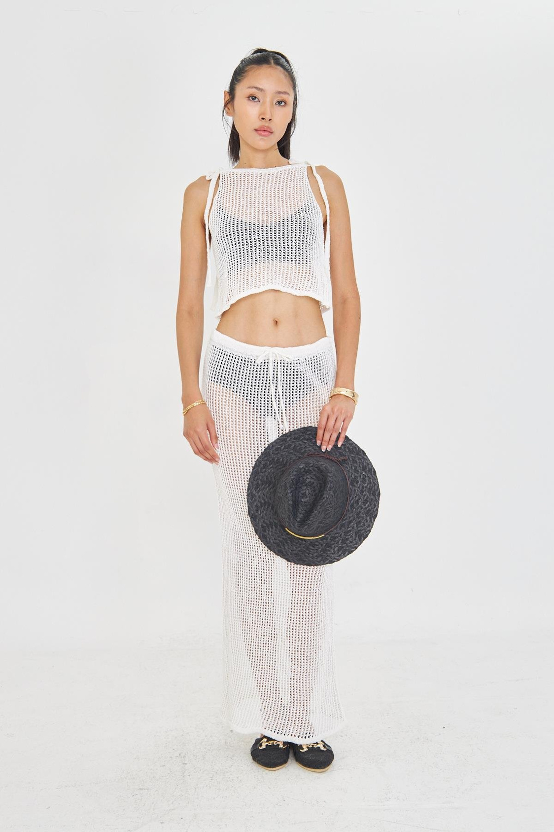 Ajurlu Askılı Bluz