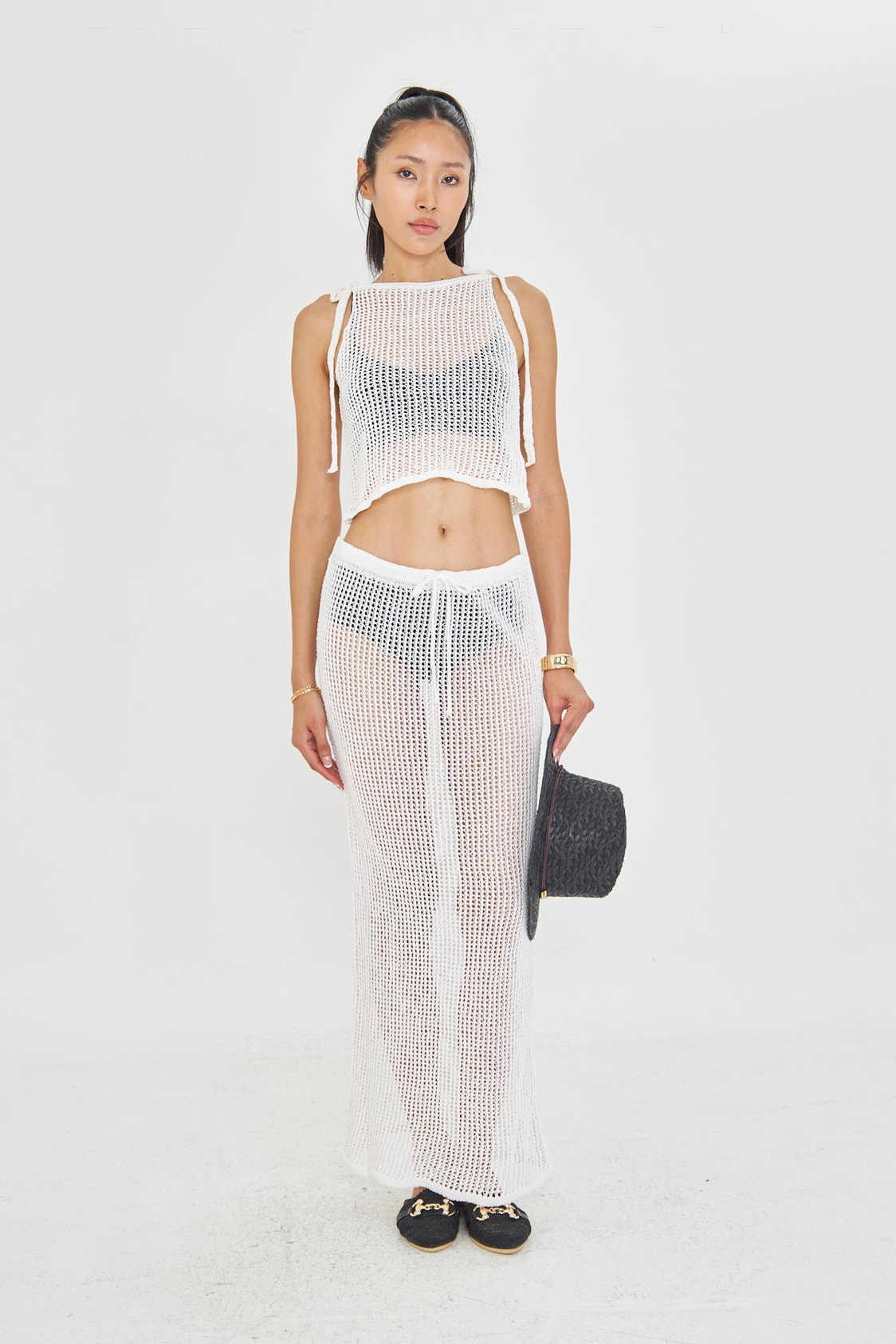 Ajurlu Askılı Bluz