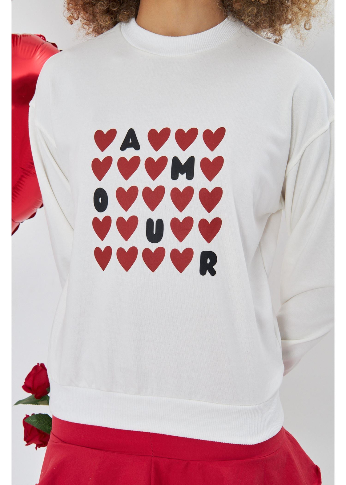 Amour Baskılı Sweatshirt