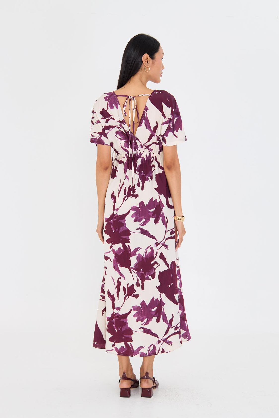 Astarsız Cep Detaylı Çiçek Baskılı Elbise