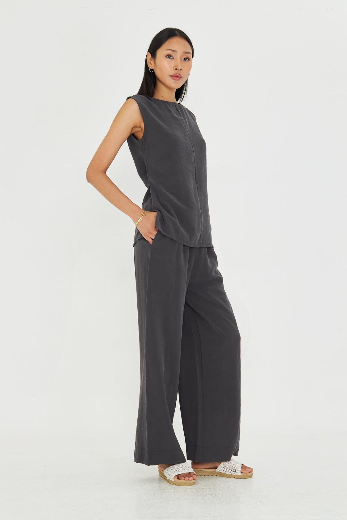 Bağcıklı Yan Cepli Modal Pantolon