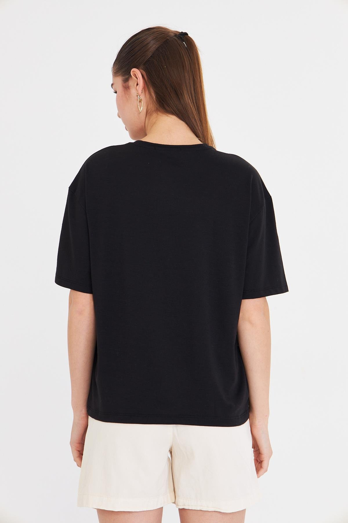 Baskılı Basic T-shirt - Siyah