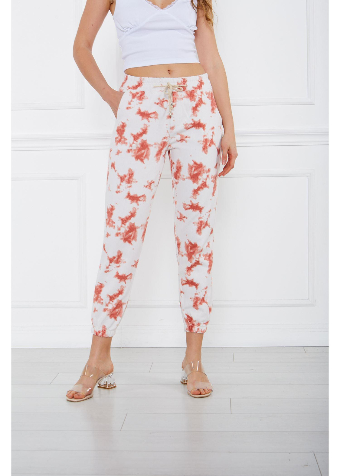 Batik Desenli Pantolon-Kiremit