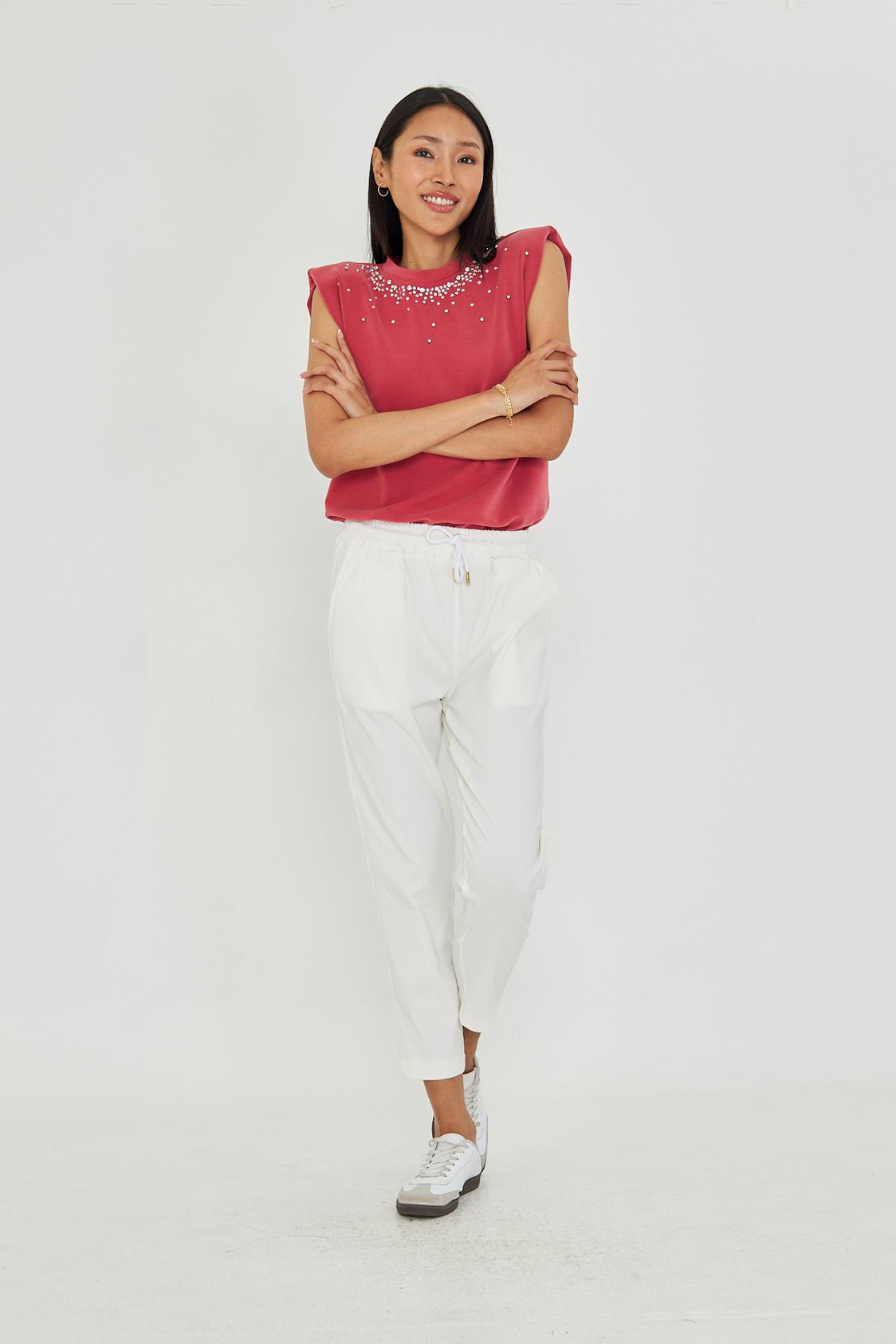 Beli Lastikli Fleto Cepli Pantolon - Ekru