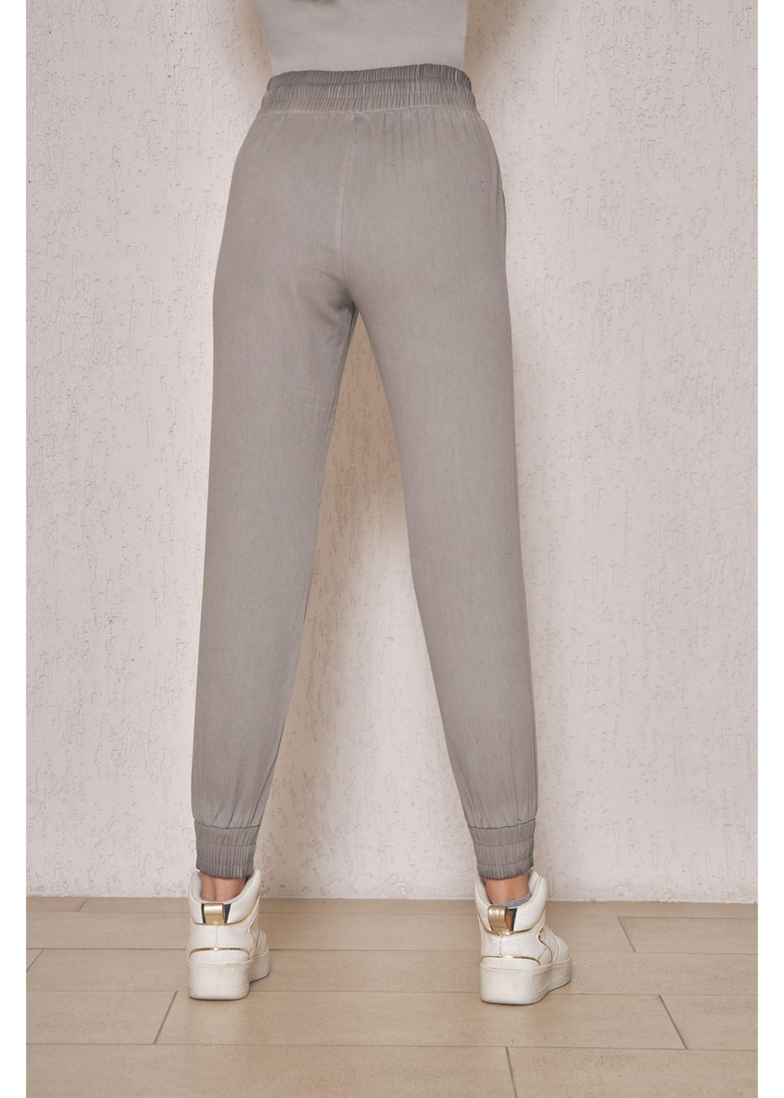 Beli Lastikli Jogger Pantolon-Gri
