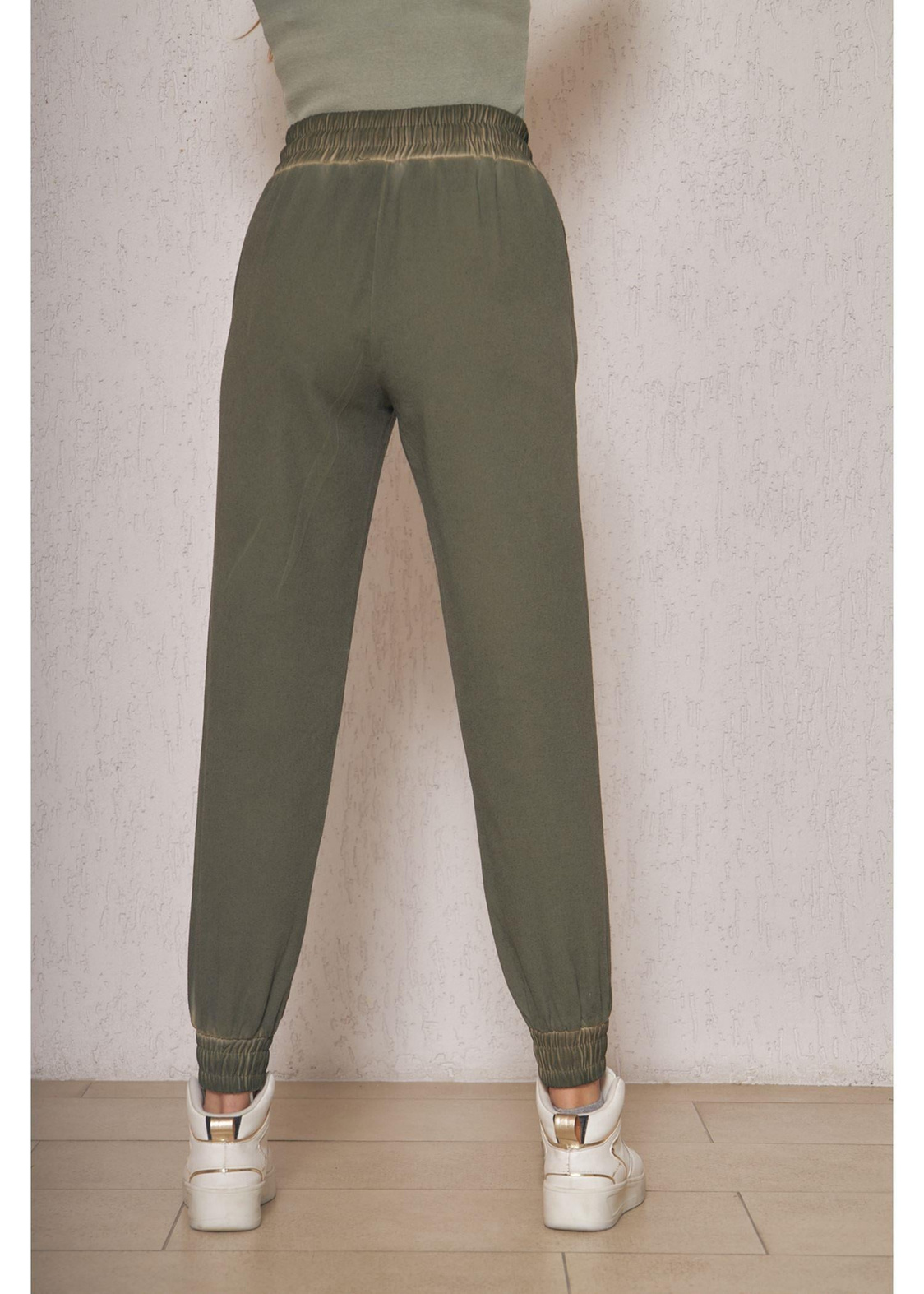 Beli Lastikli Jogger Pantolon-Haki