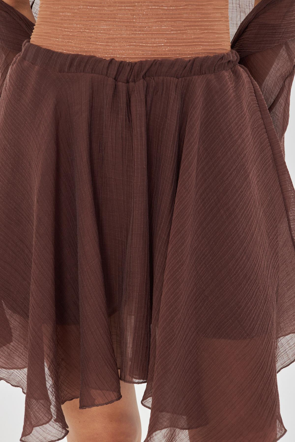 Beli Lastikli Kırışık Şort Etek