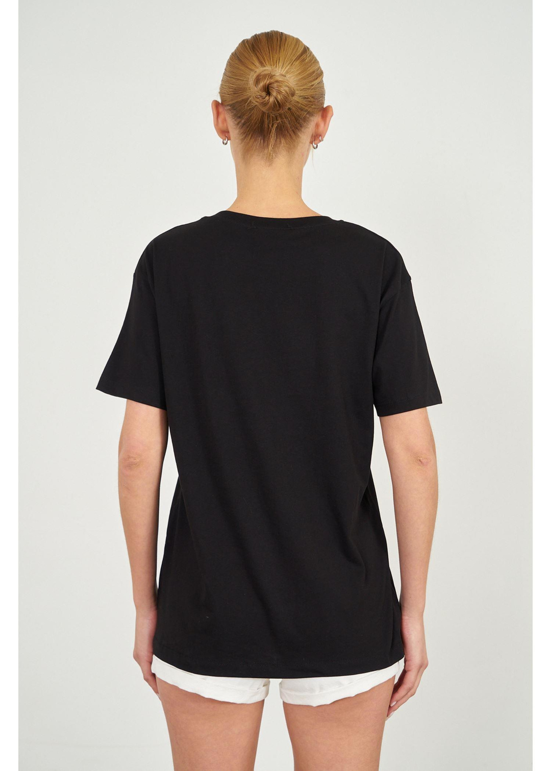 Bisiklet Baskılı T-shirt-Siyah