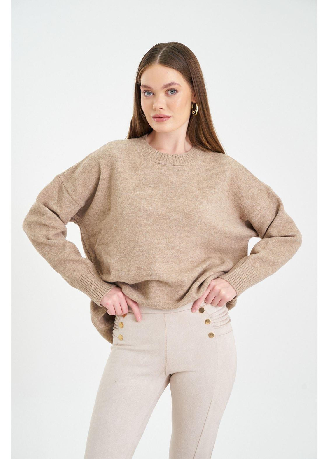 Bisiklet Yaka Basic Kazak-Vizon