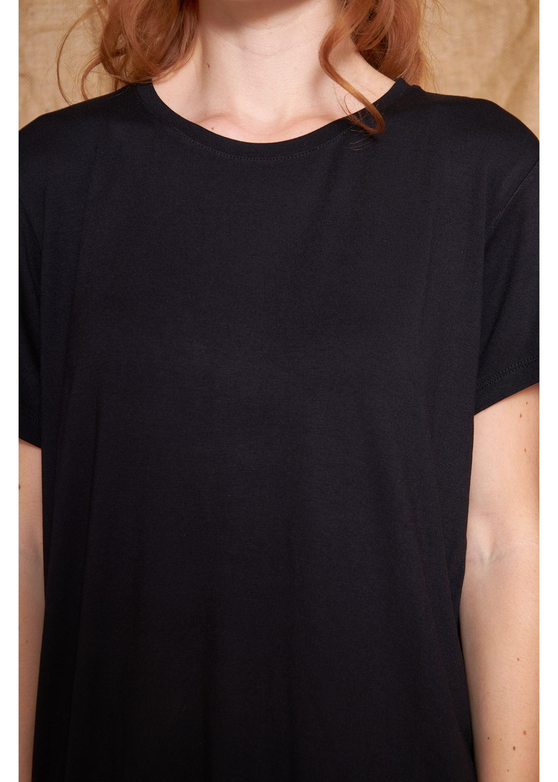 Bisiklet Yaka T-Shirt-Siyah