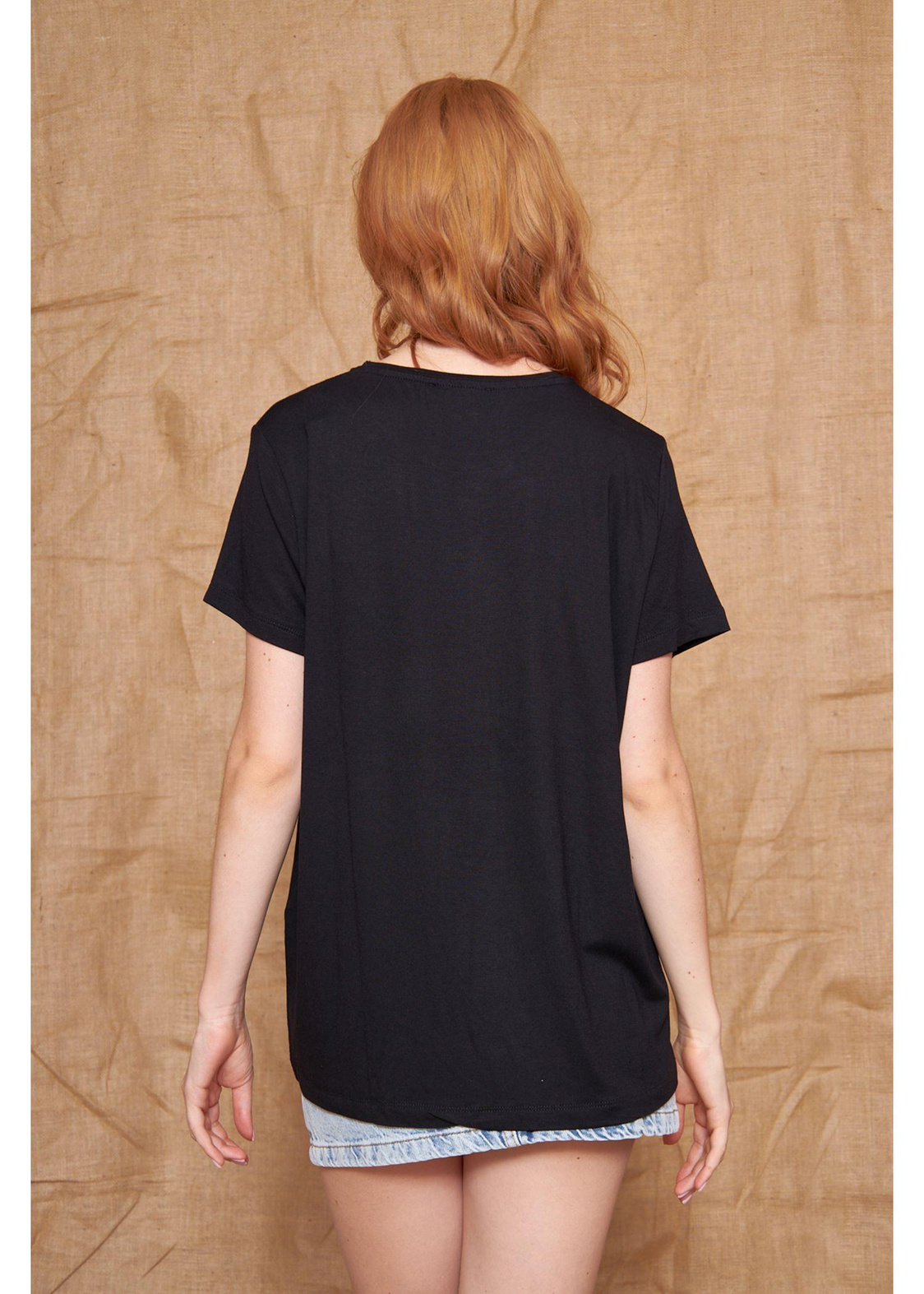 Bisiklet Yaka T-Shirt-Siyah