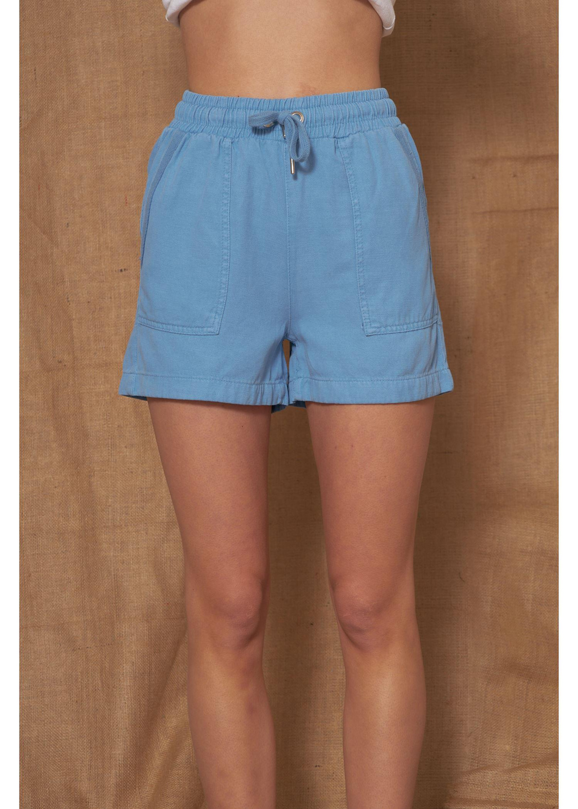 Cepleri Balık Sırtlı Şort-Mavi