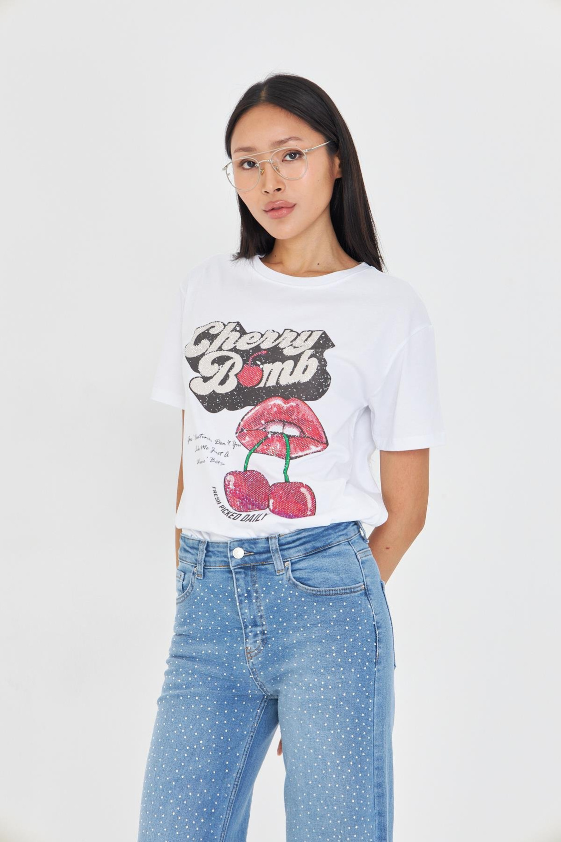 Cherry Bomb Yıkamalı T-Shirt