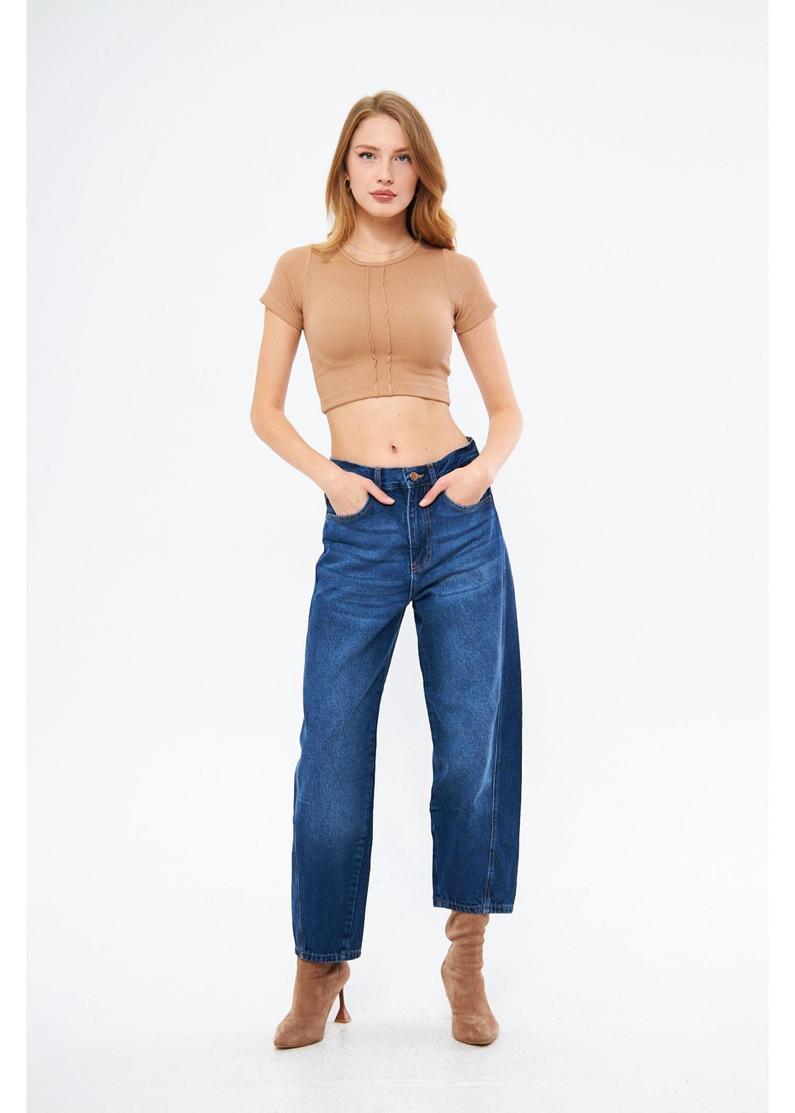 Çizgi Detaylı Kaşkorse Crop