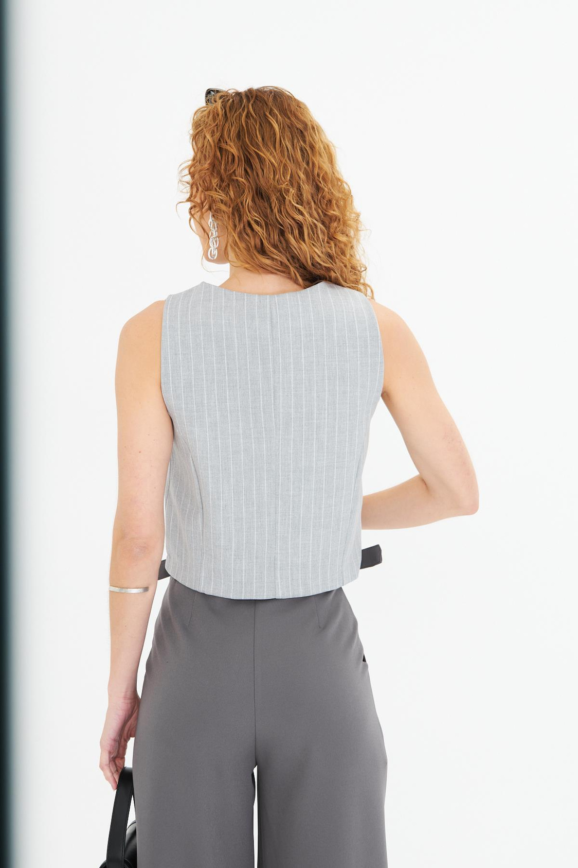 Çizgili Poliviskon Yelek