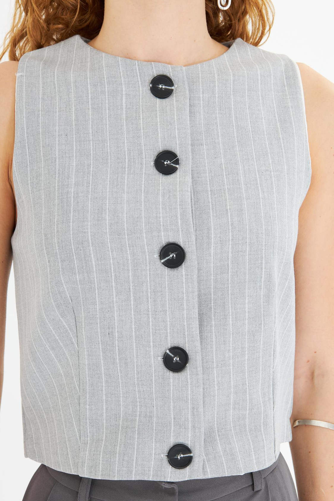 Çizgili Poliviskon Yelek