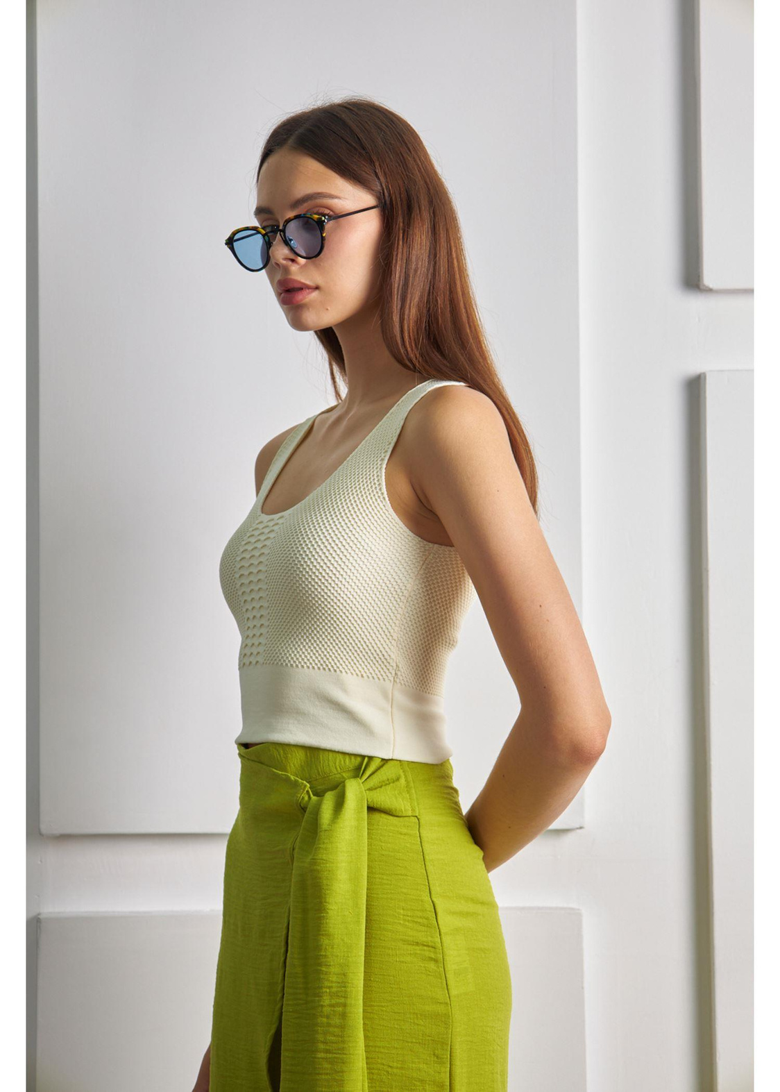 Coleen Crop Top-Krem