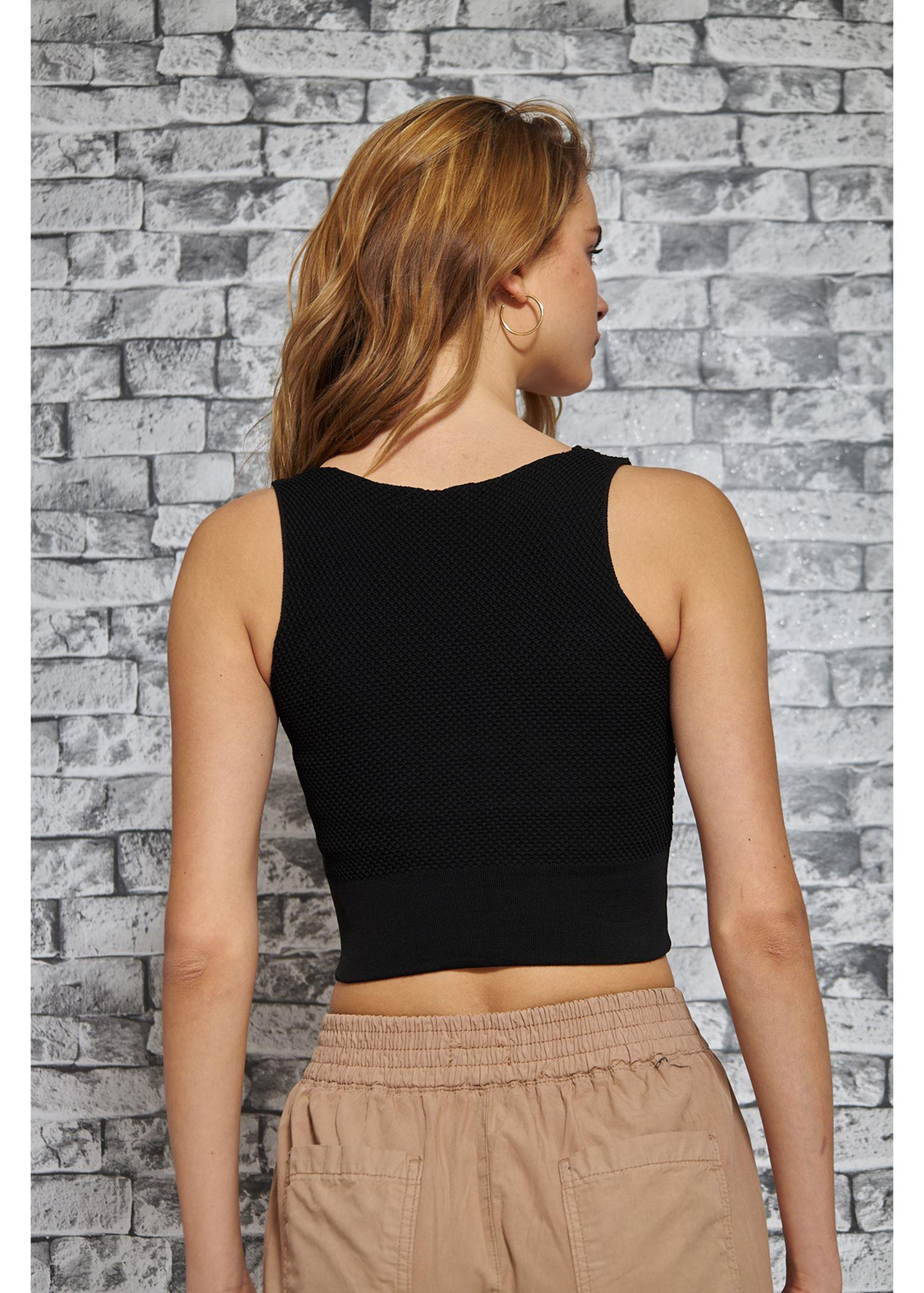 Coleen Crop Top-Siyah
