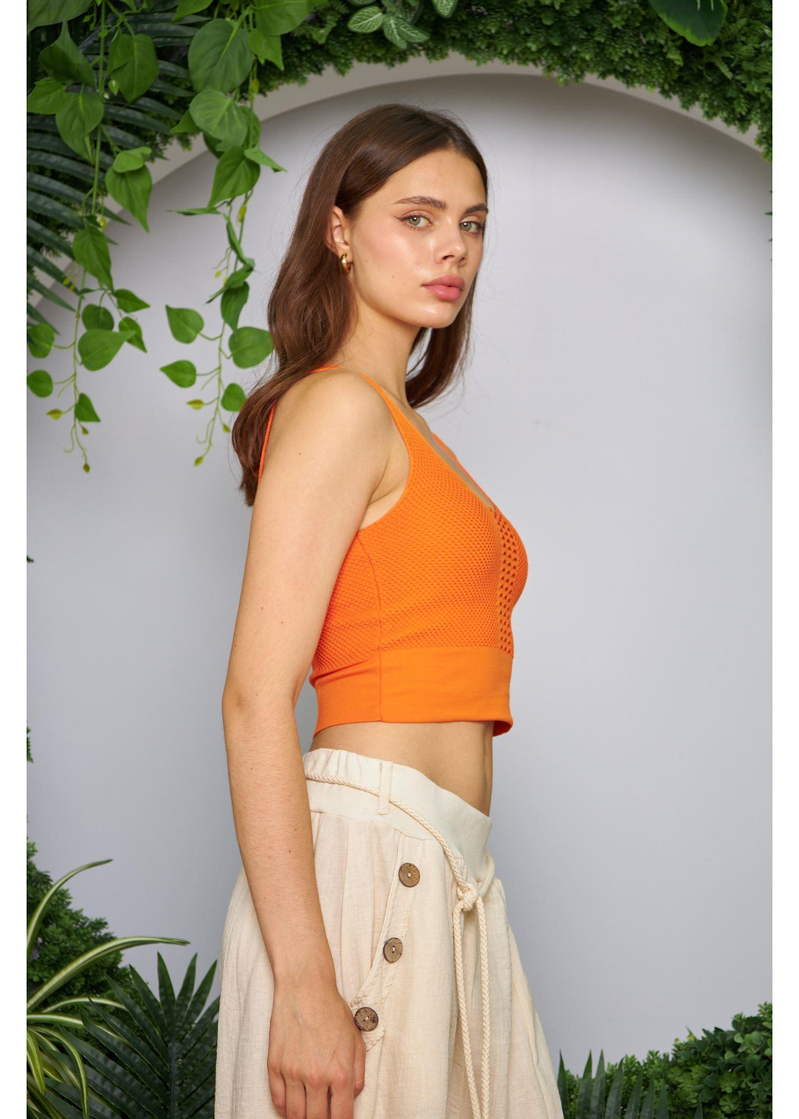 Coleen Crop Top-Turuncu