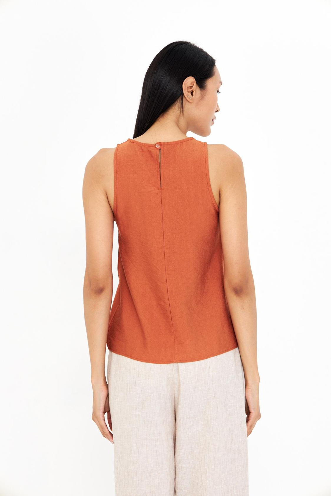 Damla Detaylı Keten Görünümlü Bluz