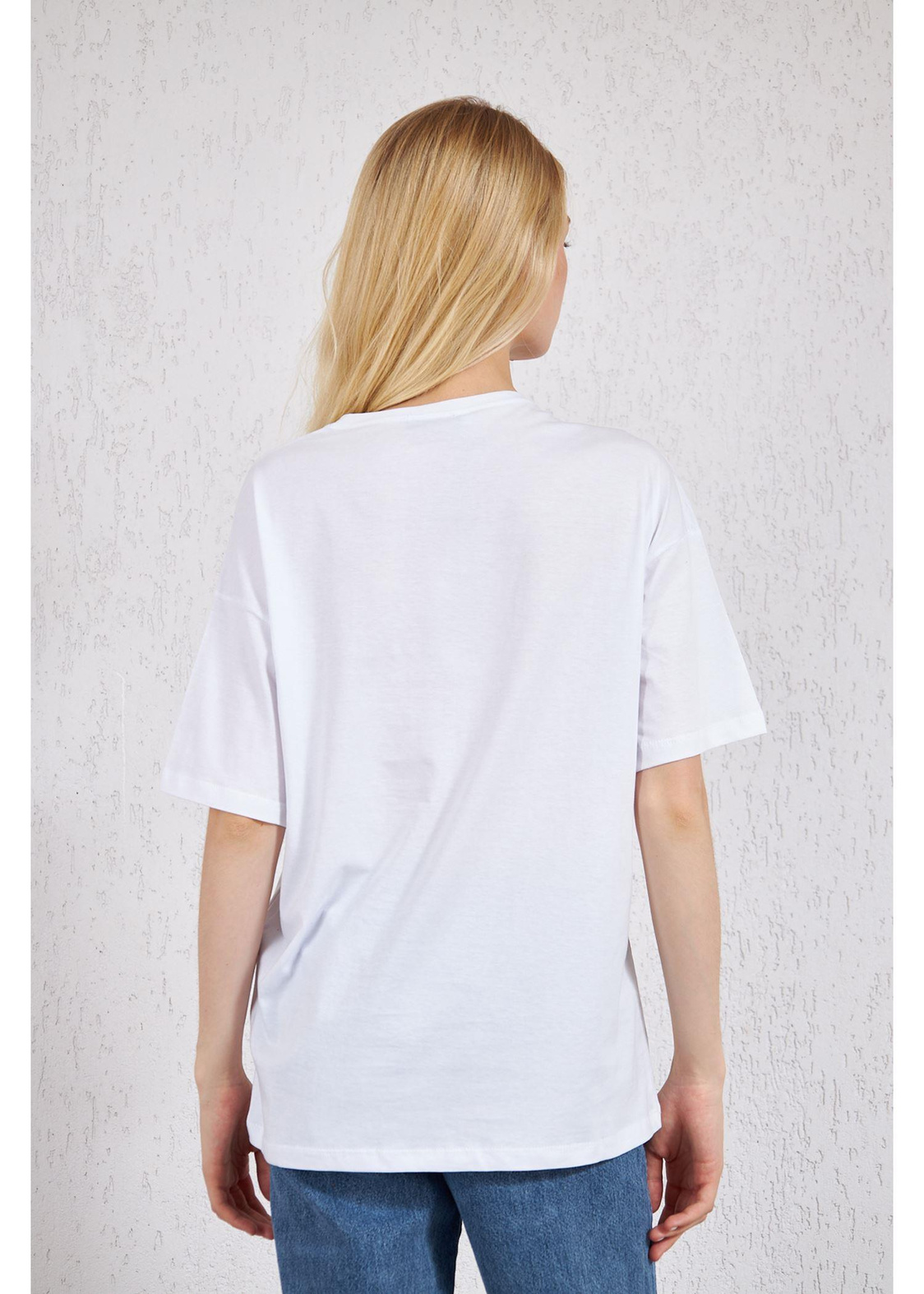 Deniz Baskılı Süprem T-Shirt-Beyaz