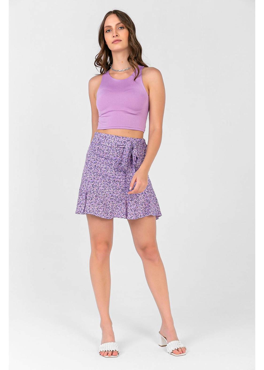 Derin Kol Crop Atlet-Lila