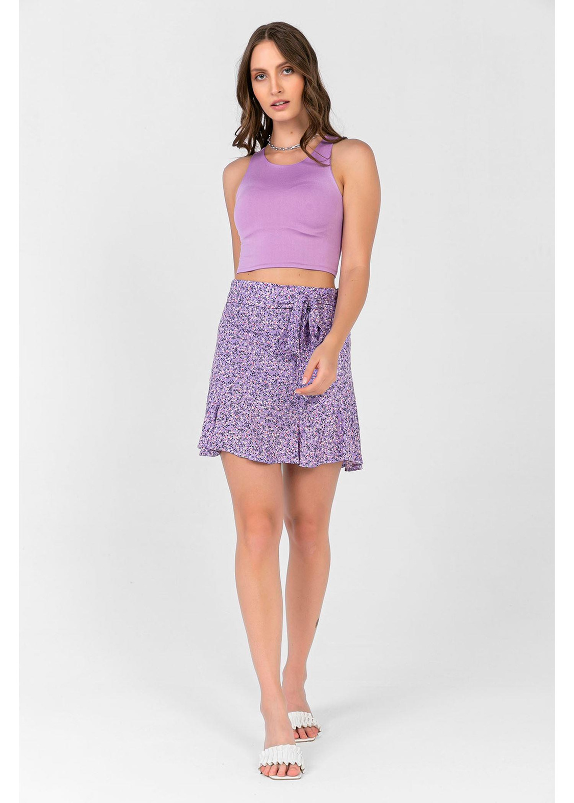 Derin Kol Crop Atlet-Lila