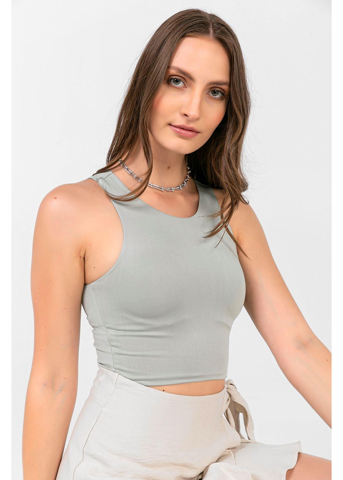 Derin Kol Crop Atlet-Mint