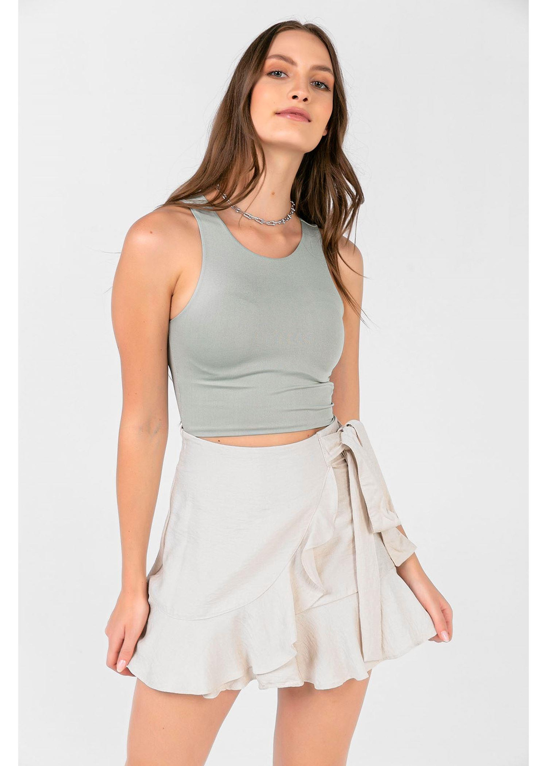 Derin Kol Crop Atlet-Mint