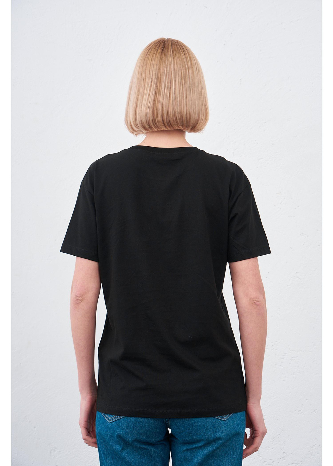 Different Baskılı T-shirt-Siyah