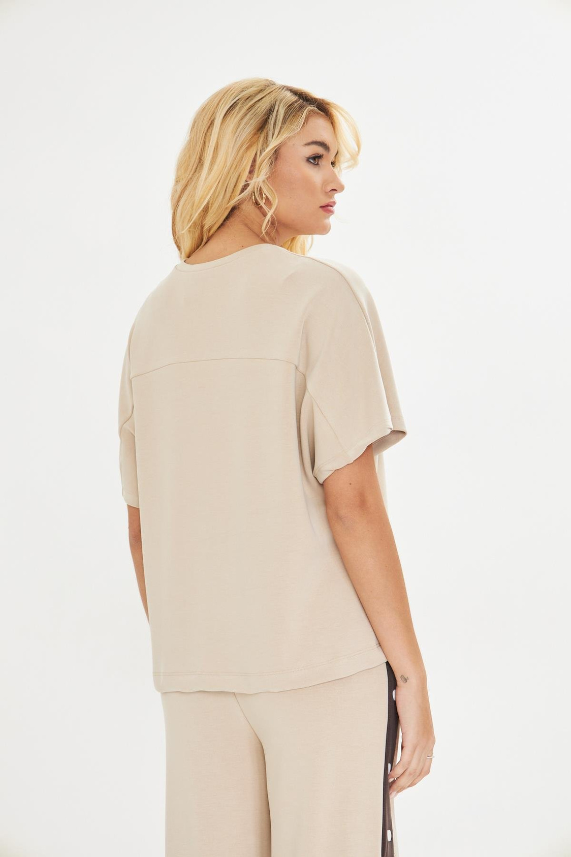 Düşük Omuz Modal T-shirt