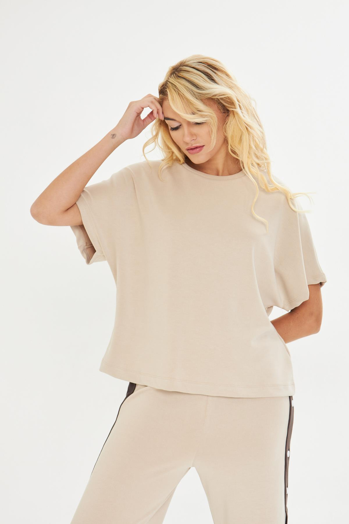 Düşük Omuz Modal T-shirt