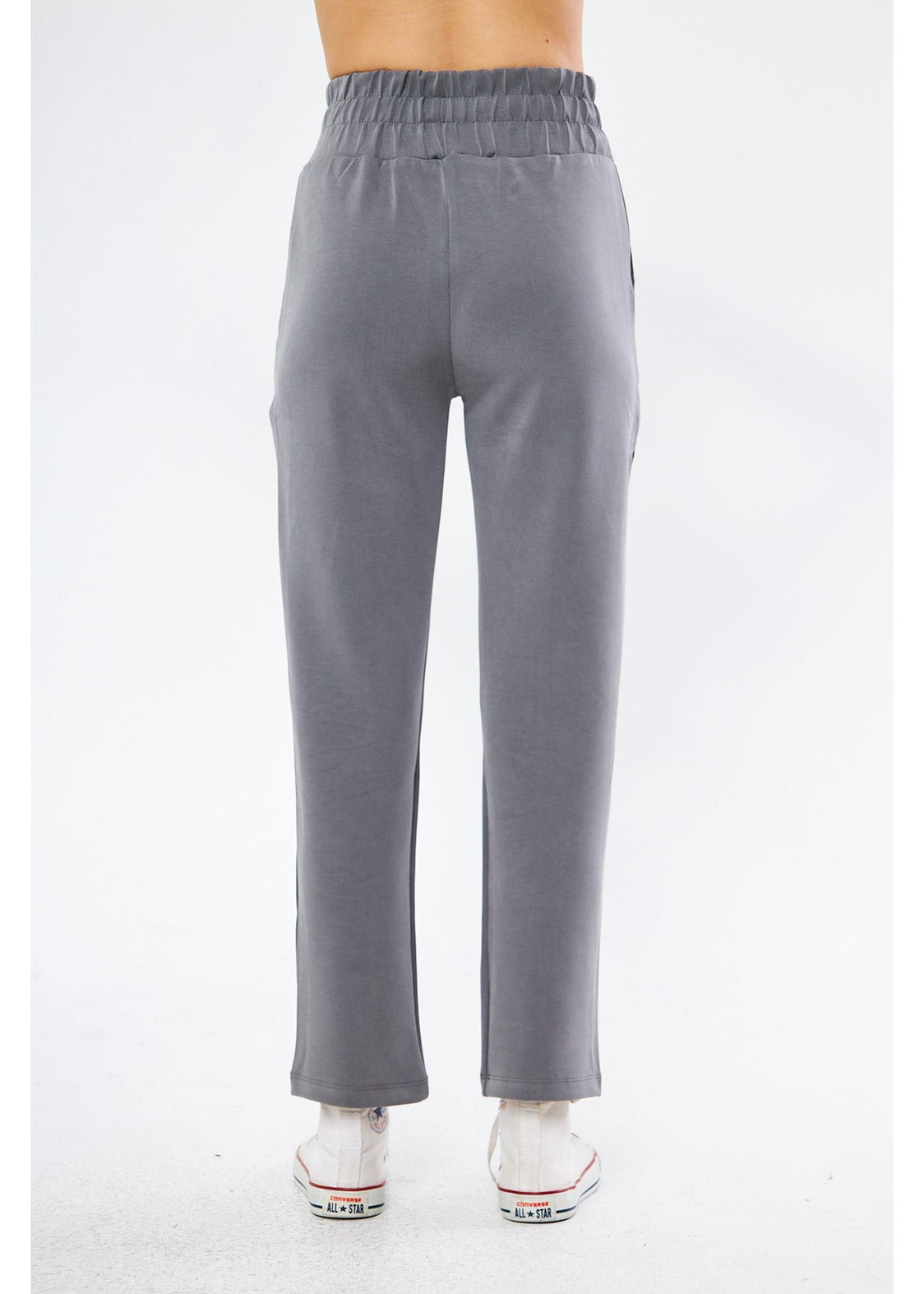 Düz Paça Dalgıç Pantolon-Füme