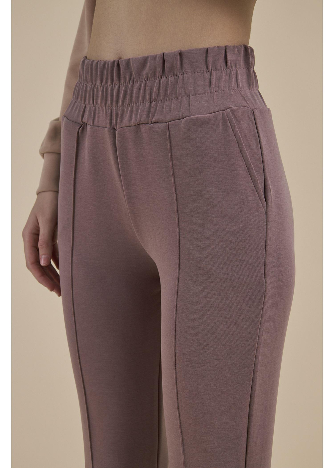 Düz Paça Dalgıç Pantolon-Vizon