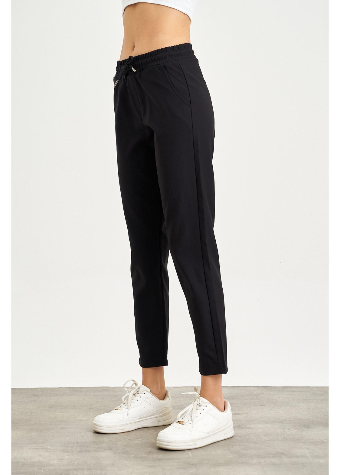 Elastik Mom Fit Pantolon-Siyah