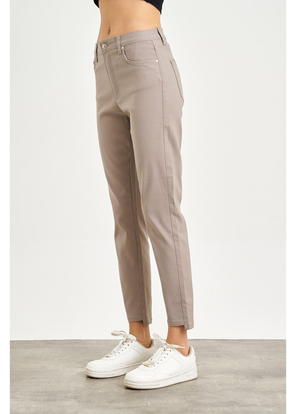 Elastik Skinny Pantolon-bej