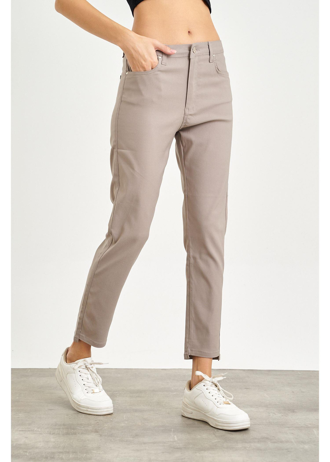 Elastik Skinny Pantolon-bej