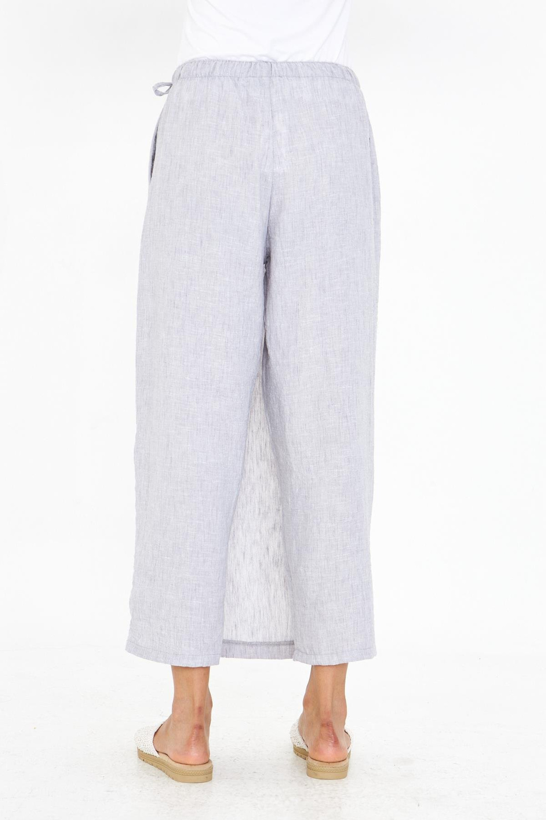 Etek Detaylı Keten Görünümlü Pantolon