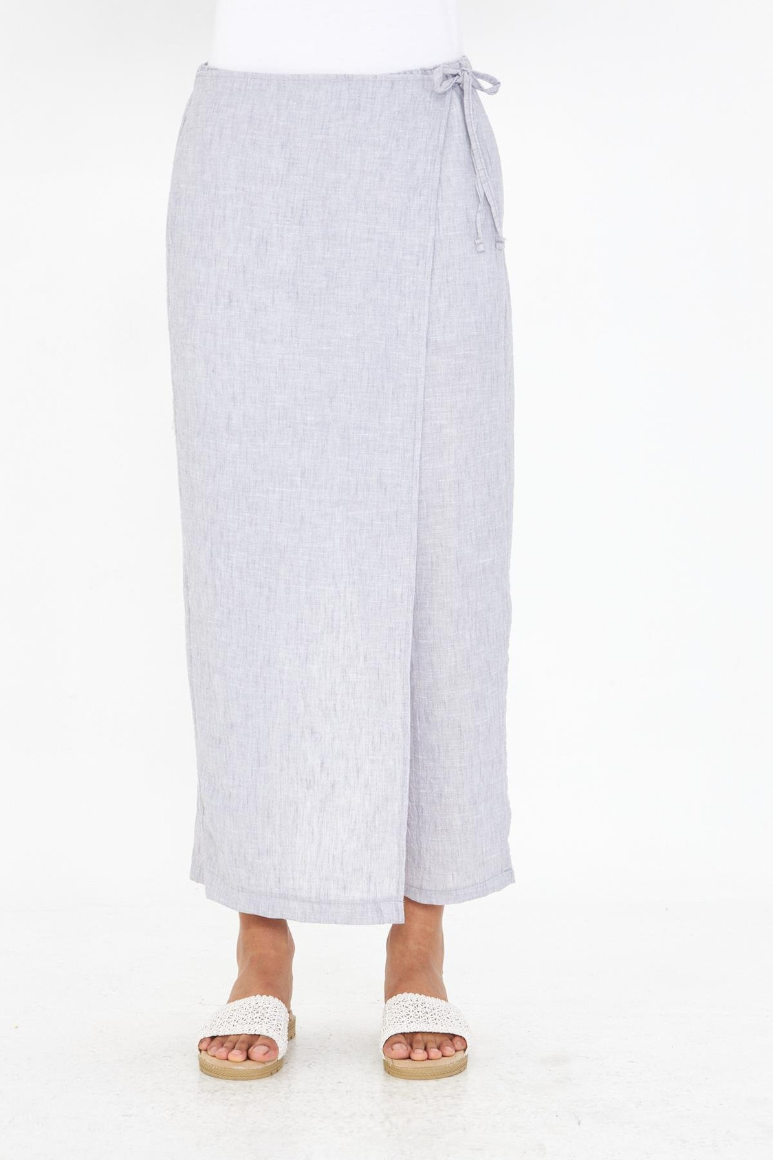 Etek Detaylı Keten Görünümlü Pantolon