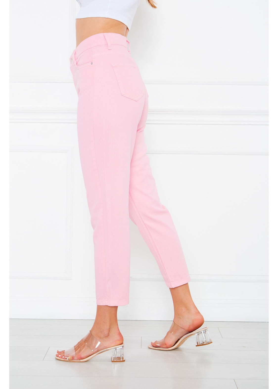 Gabardin Pantolon-Pembe