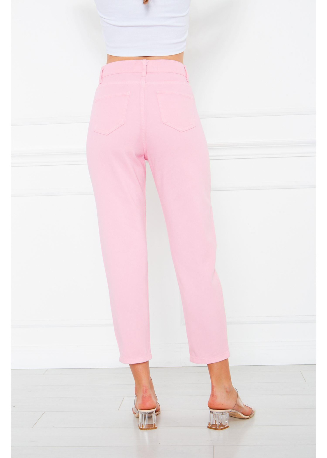 Gabardin Pantolon-Pembe
