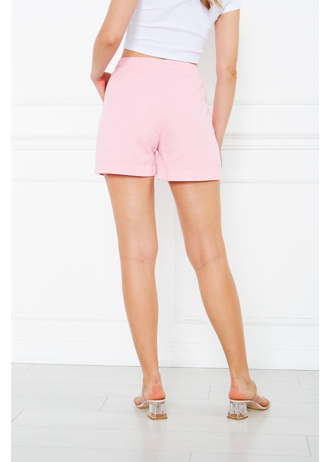 Gabardin Şort-Pembe